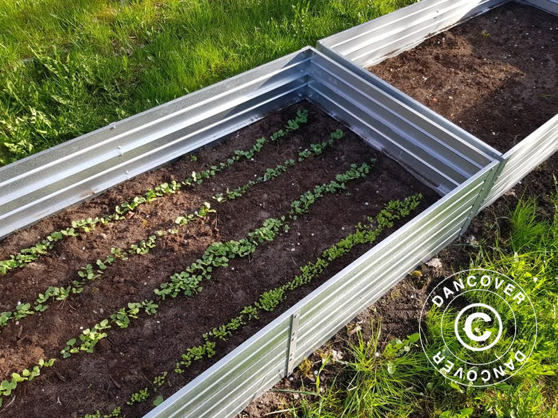 Hochbeet, 0,75x1,5x0,3m, Silber