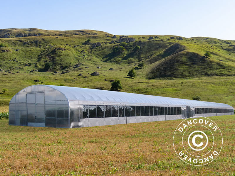 Commercial greenhouse tunnel, 12x16x4.71 m, Transparent