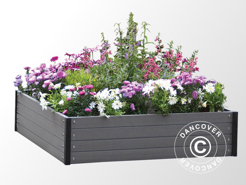 Raised Garden Bed, WPC, 1.1x1.1x0.24 m, Anthracite
