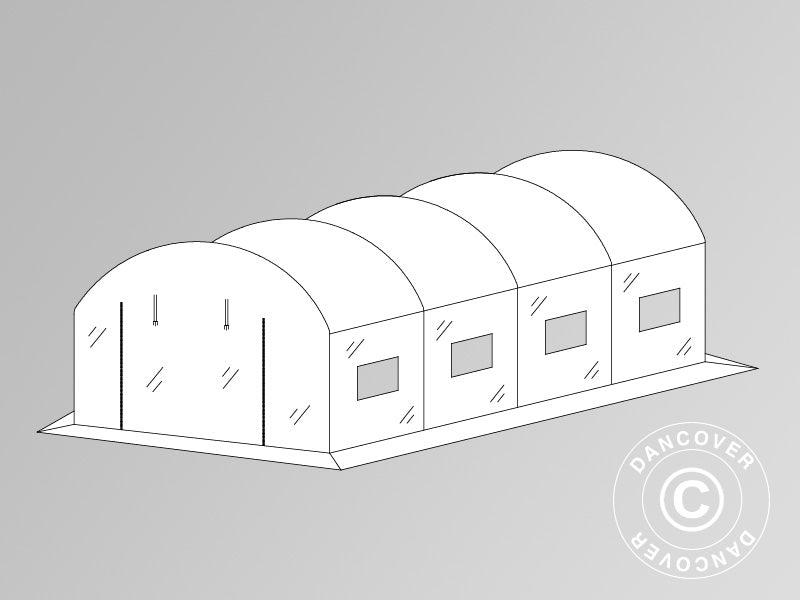 Afdekking voor polytunnel broeikas, 3x6x2m, 180 Micron folie, Transparant