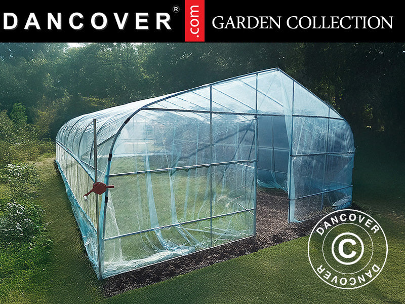 Polytunnel Staklenik, 6x20x2,5m, 100-mikronska PO folija, Prozirno