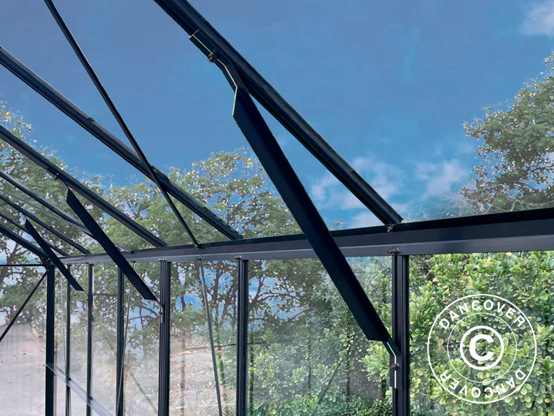 Greenhouse 3x3,68x2,6m w/Base Black