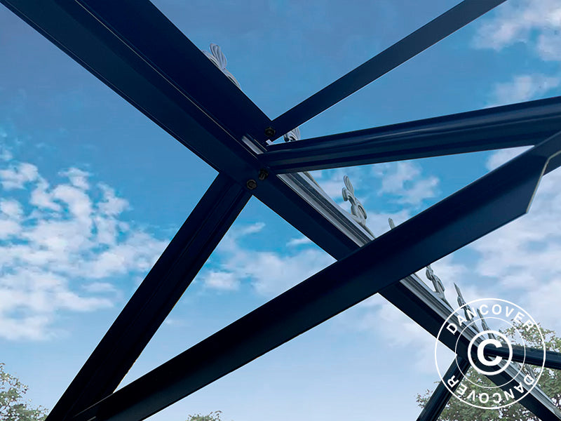 Greenhouse 3x3,68x2,6m w/Base Black