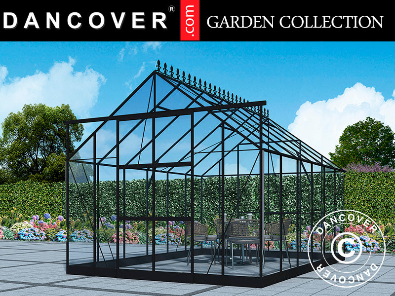 Greenhouse 3x3,68x2,6m w/Base Black