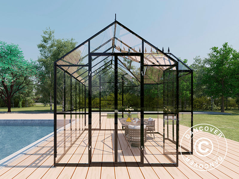 Orangery 3,7x3,04x2,8m w/Base Black