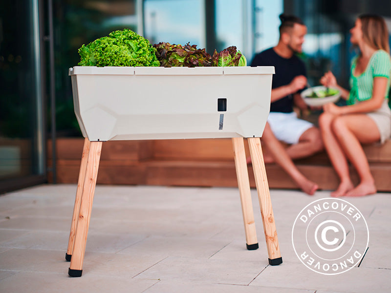 Raised bed, SAMMY SALAD, w/cover and water tank, Light Grey