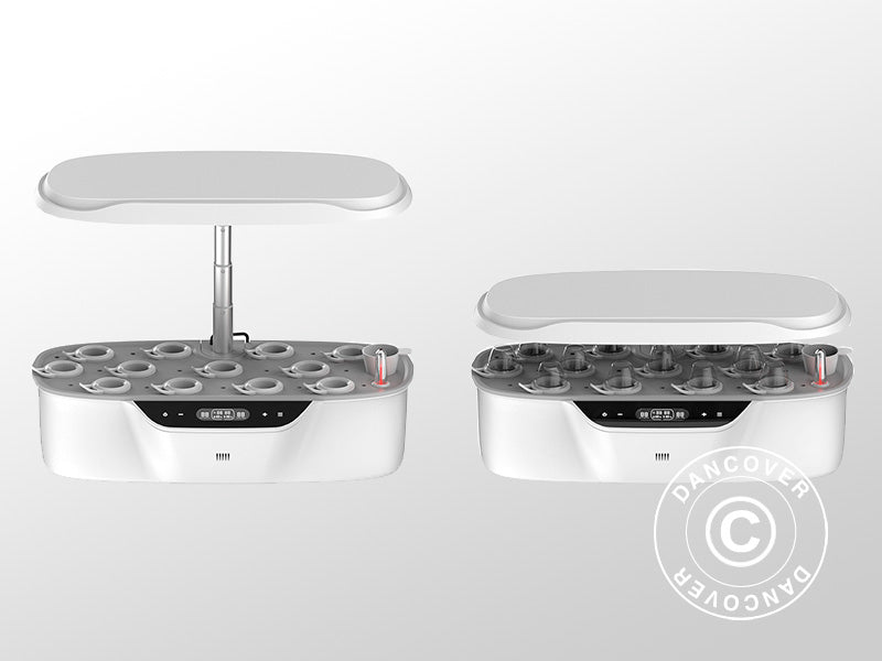 Jardinière hydroponique avec lumière LED de croissance, 0,204x0,40x0,195m, Blanc