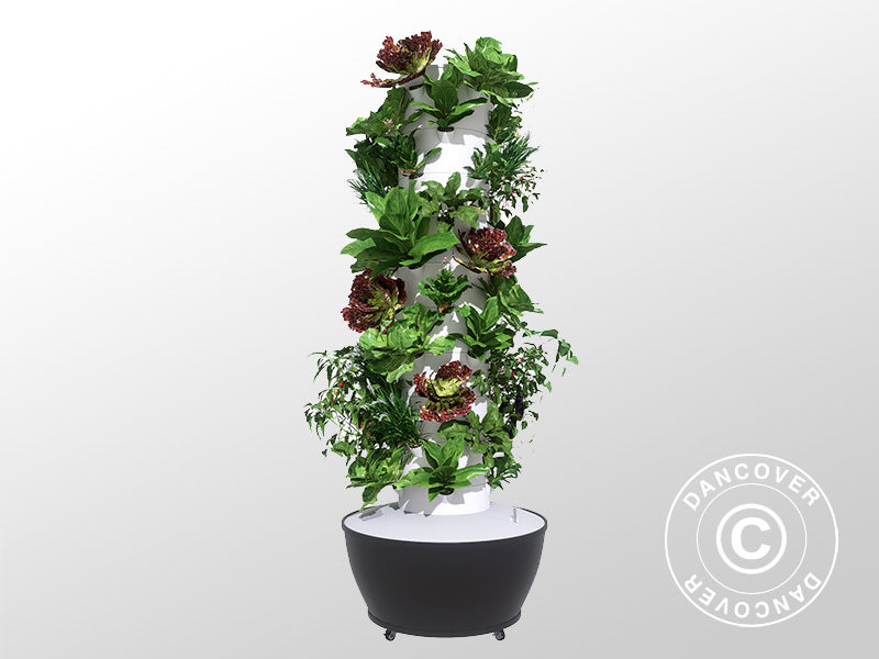 Torre de crescimento hidropónico c/LED, 0,8x0,8x1,7m, Branco