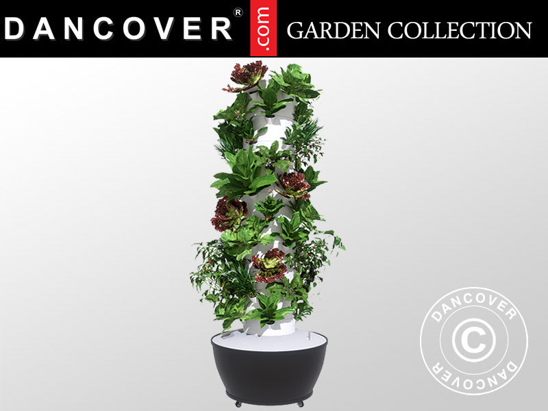 Torre de cultivo hidropónica con LED, 0,8x0,8x1,7m, Blanca