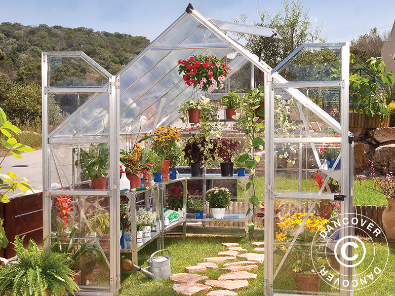 Greenhouse Polycarbonate Balance 8.9 m², Palram/Canopia, 2.44x3.67x2.29 m, Silver