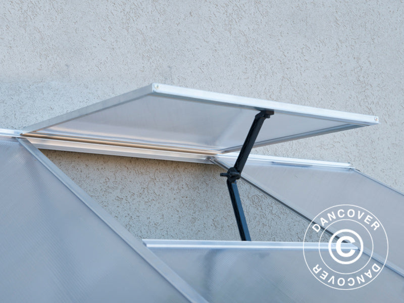 Anbaugewächshaus Polycarbonat, 3,05m², Palram/Canopia, 1,25x2,44x2,25m, Silber