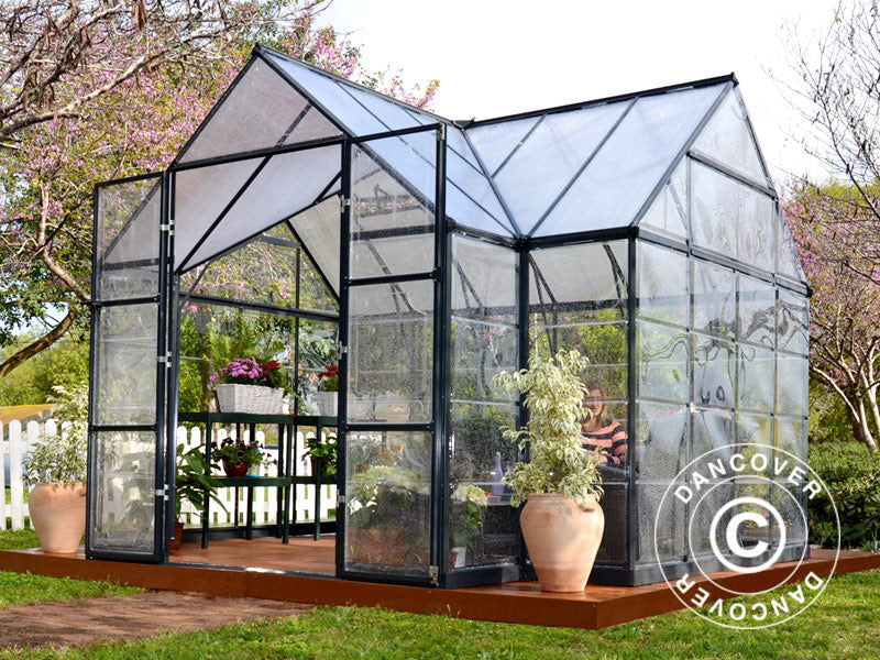 Oranjerie polycarbonaat VICTORY, 10,41m², Palram/Canopia, 3,66x3,05x2,69m, Grijs