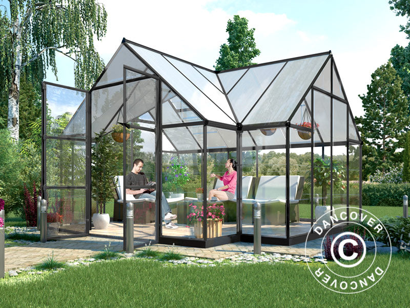 Orangery polycarbonate VICTORY, 10.41 m², Palram/Canopia, 3.66x3.05x2.69 m, Grey