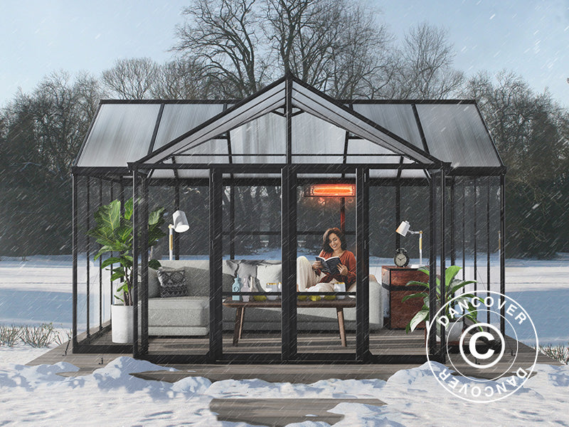 Orangery polycarbonate Triomphe w/base, 17.1 m², Palram/Canopia, 4.5x3.8x2.69 m, Black