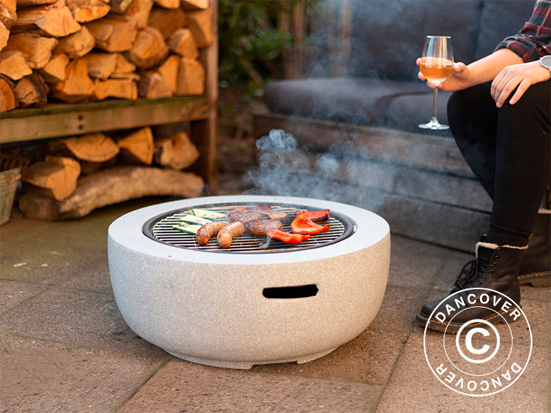 Vuurschaal, Ø60x35cm, Grijs/Zwart