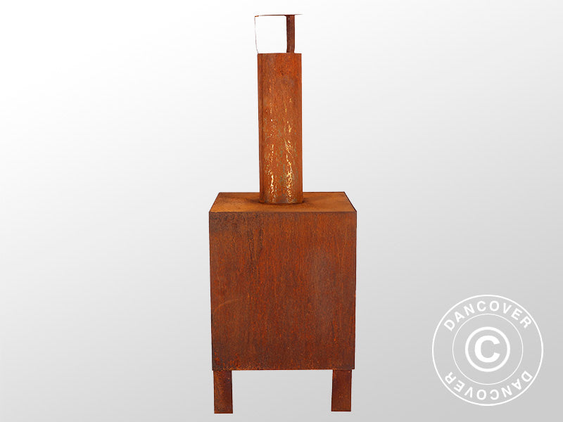 Außenkamin, 38x38x108cm, Patiniert