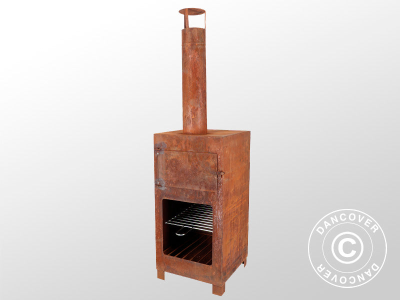 Pizza oven for firewood, 38.9x38.9x140.5 cm, Rust