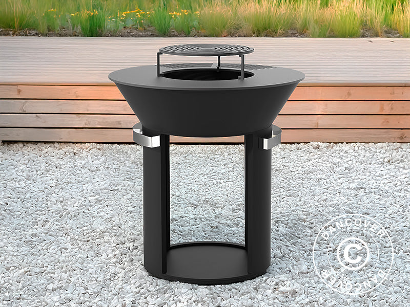 Bol à feu avec espace de rangement, Ø93x98cm, Noir