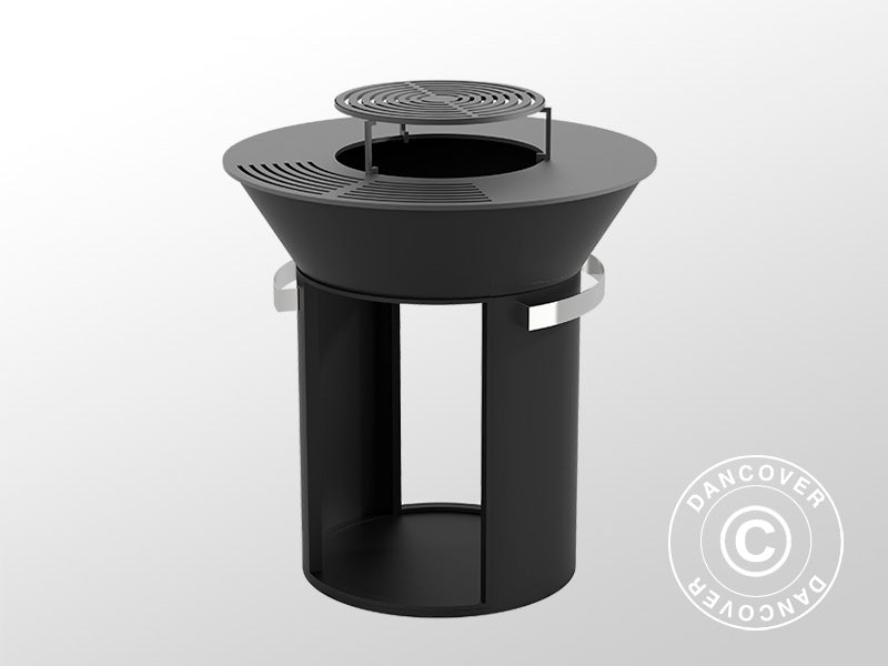 Bol à feu avec espace de rangement, Ø93x98cm, Noir