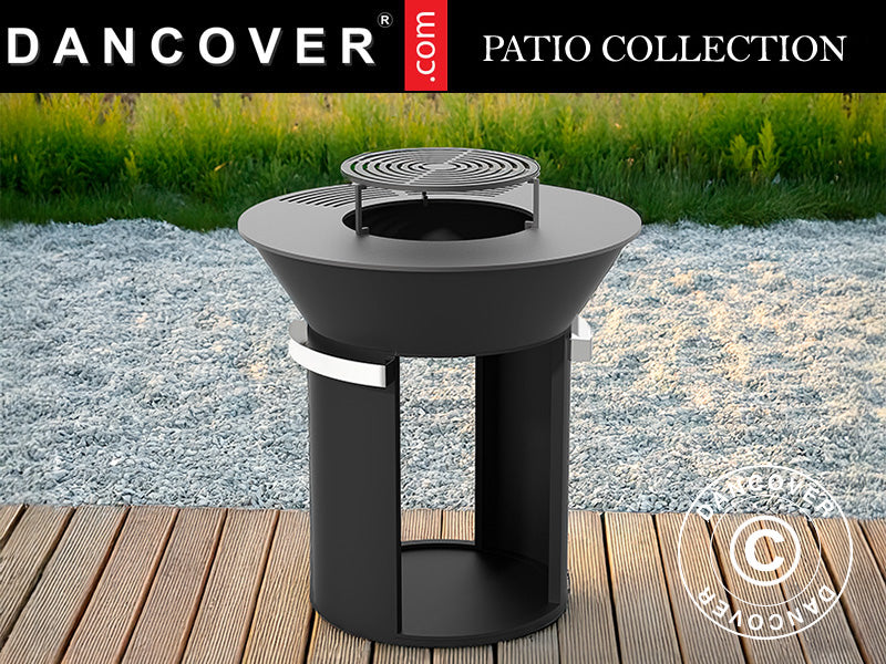 Posuda za vatru s prostorom za drva, Ø93x98cm, Crna