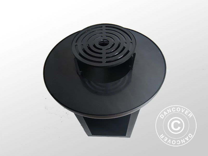 Fire Bowl with Wood Storage, Ø60x73 cm, Black