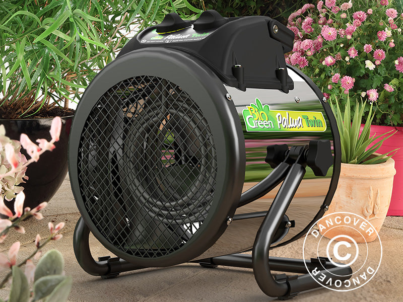 Greenhouse heater, Palma Twin, manual, 1000/2000 W, Black/Silver
