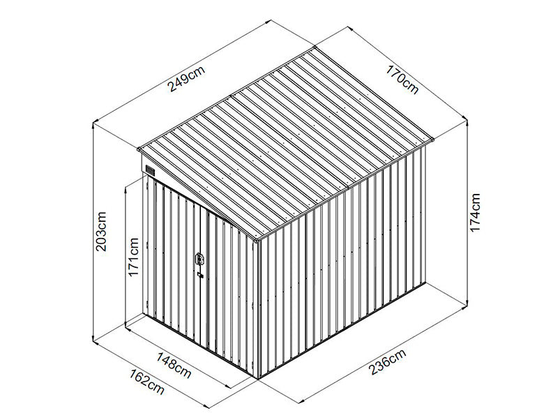 dakabito 2タイトル Dancover Metal Shed Pent 1.7x2.49m Anthracite – Buy online