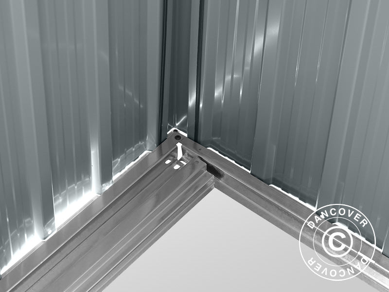 Geräteschuppen mit Dachfenster, 2,38x1,93x2,03m, 4,59m², Anthrazit/Weiß