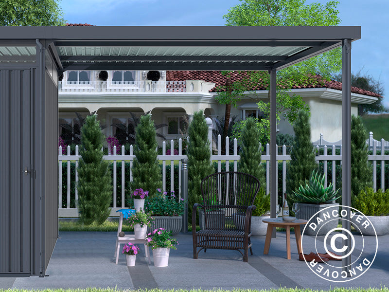 Estensione per casetta da giardino con lucernario, 2,86x2,45x2,26m, 7m², Antracite