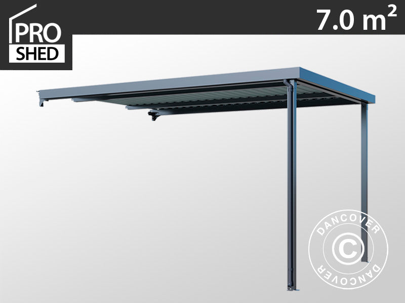 Anbau für Geräteschuppen mit Oberlicht, 2,86x2,45x2,26m, 7m², Anthrazit