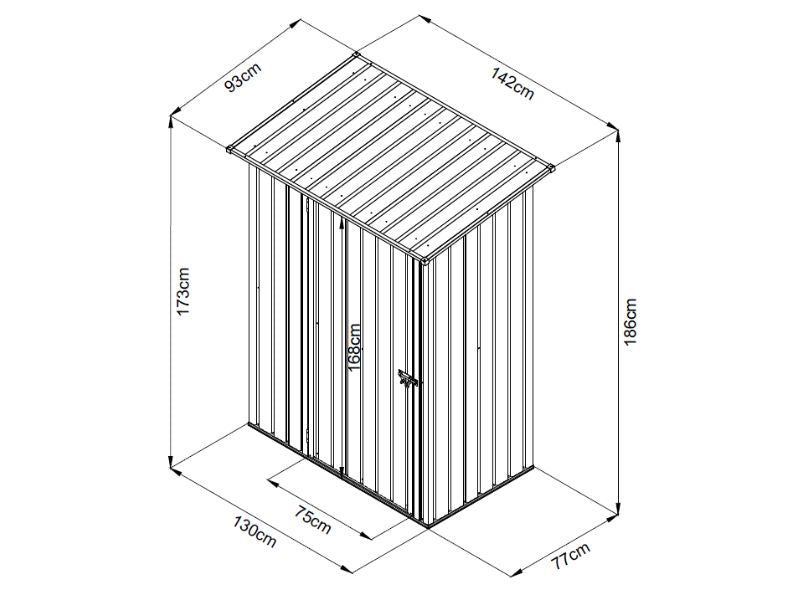 Dancover Metal Shed Pent 1.42x0.93m Anthracite – Buy now