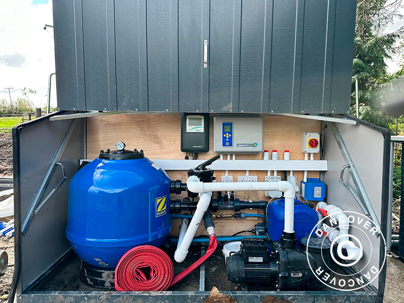 Aufbewahrungsbox für Fahrräder mit Rampe, Protect-a-Cycle, Trimetals, 1,96x0,89x1,33m, 1,74m², Anthrazit