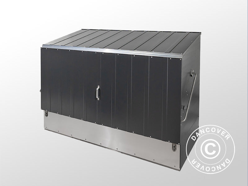 Aufbewahrungsbox für Fahrräder mit Rampe, Protect-a-Cycle, Trimetals, 1,96x0,89x1,33m, 1,74m², Anthrazit