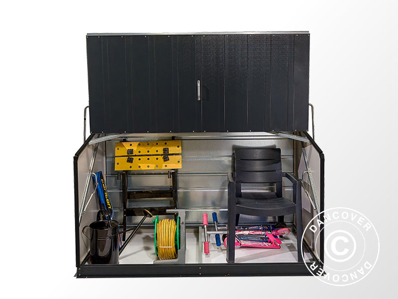 Tuinbox, Storeguard, Trimetals, 1,96x0,89x1,13m, 1,74m², Antraciet