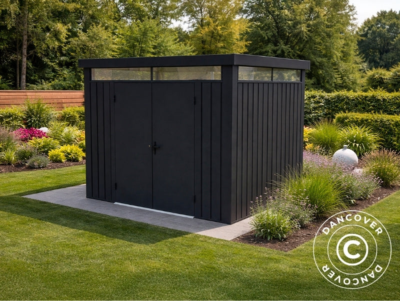 Garden shed w/skylight + extension, 4.67x1.91x2.27 m, ProShed®, Anthra