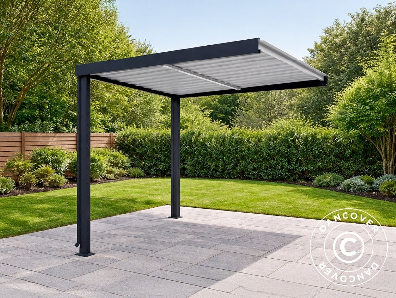 Garden shed w/skylight + extension, 4.67x1.91x2.27 m, ProShed®, Anthra