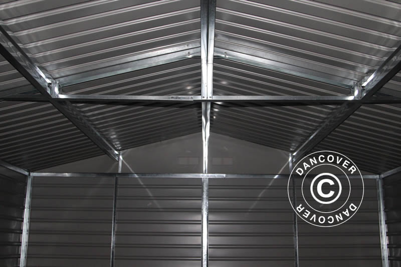 Metalen tuinhuis 3,4x3,82x2,05m, 12,99m², ProShed®, Aluminium Grijs