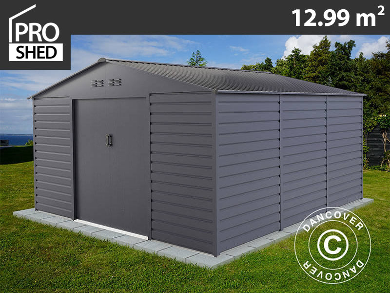 Geräteschuppen 3,4x3,82x2,05m, 12,99m², ProShed®, Anthrazit