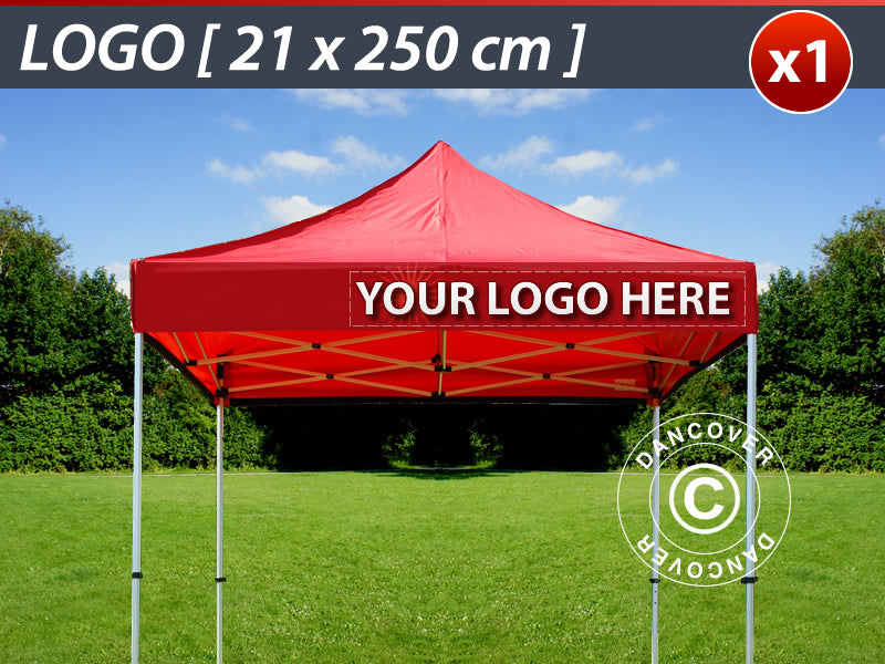 1 kpl. painotöitä 21x250cm FleXtents:sa, tasattu oikealle