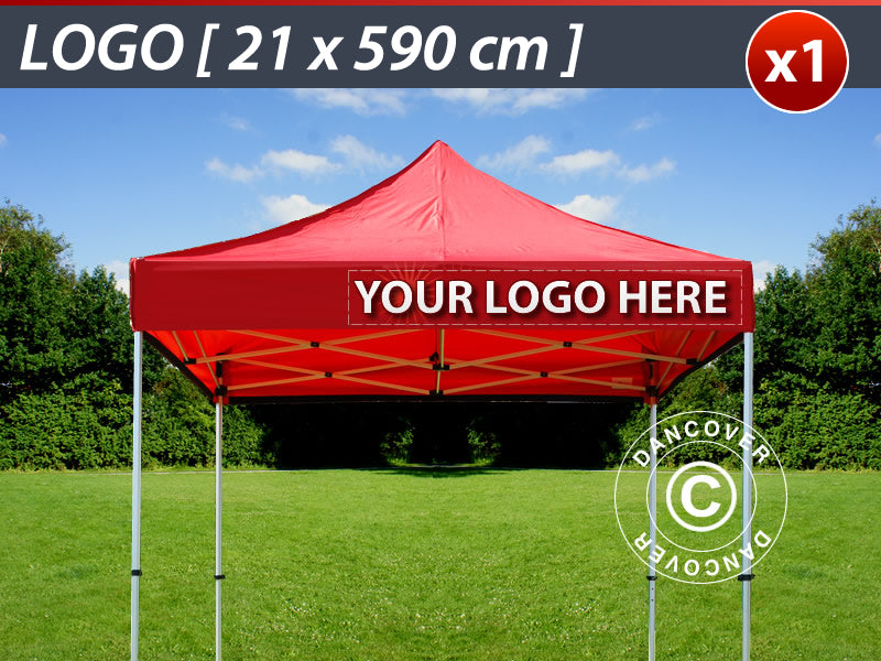 1 unidad. Cenefa impresa para FleXtents, 21x590cm, alineada a la derecha