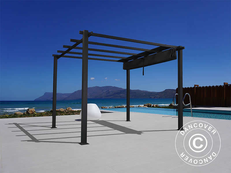 Pergola pavillon Santa Cruz, 3x4m, Dunkelgrau