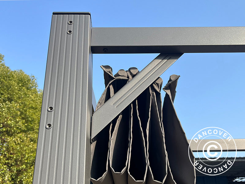 Pergola gazebo Santa Cruz, 4x4 m, Dark grey