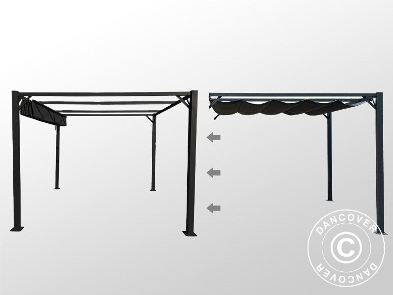 Extension for pergola gazebo Santa Cruz, 4x4 m, Dark grey