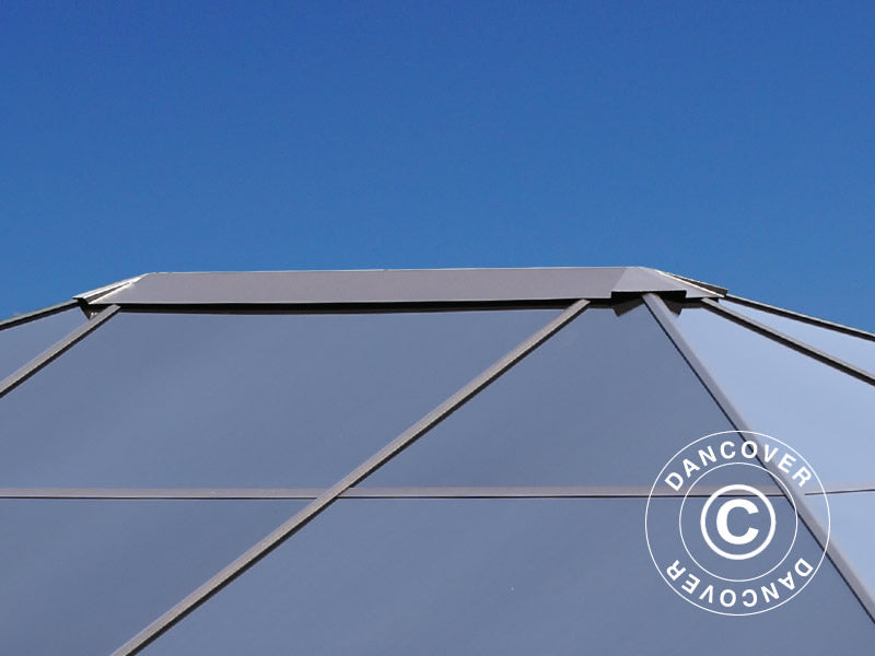 Pavillon Santa Barbara Alu+ mit Vorhängen und Moskitonetz, 3x4m, Braun