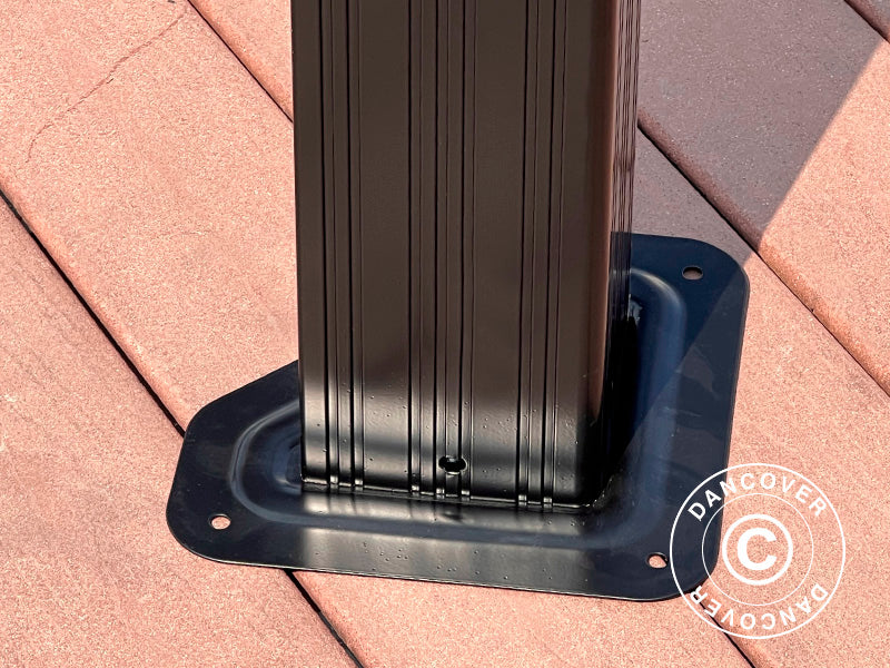 Pavėsinė San Bruno Alu+ su užuolaidomis ir tinkleliu nuo uodų, 3x3m, Juoda