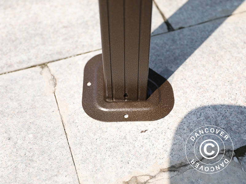 Tuinpaviljoen San Luis Alu+ met gordijnen en klamboe, 3x4m, Bruin