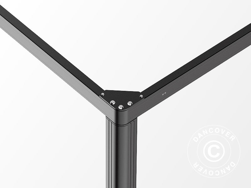 Cenador pérgola San Fernando, 3x3m, Negro/Gris Oscuro