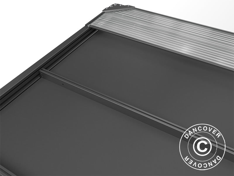 Cenador pérgola San Fernando, 3x3m, Negro/Gris Oscuro