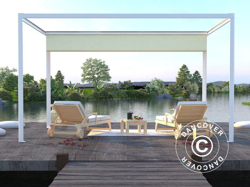 Aiapaviljon Pergola San Fernando, 3x3m, Valge/Beež
