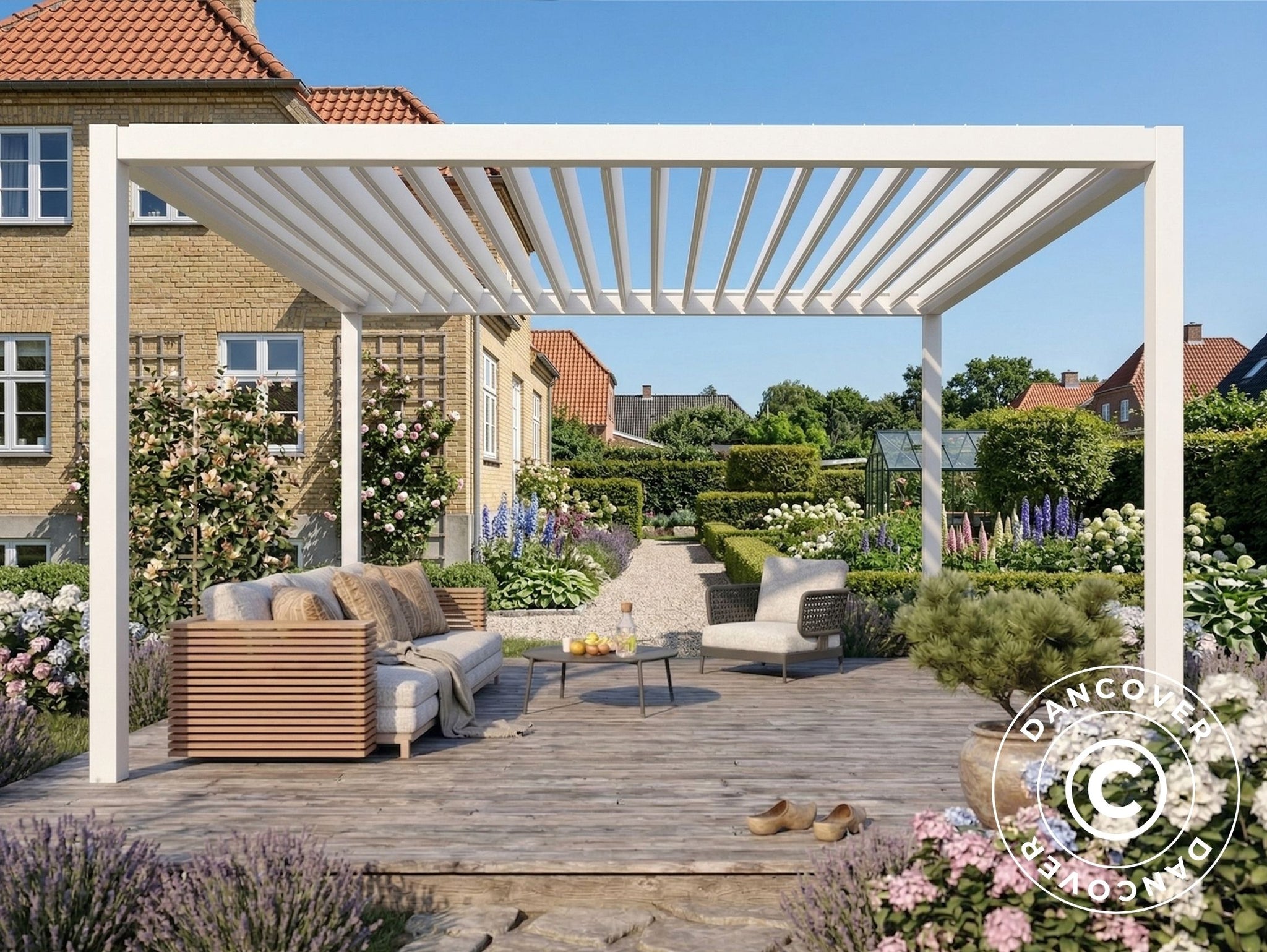 heim und haus markise erfahrung Bioklimatischer Pavillon San Pablo Steel, 3x4m, Weiß